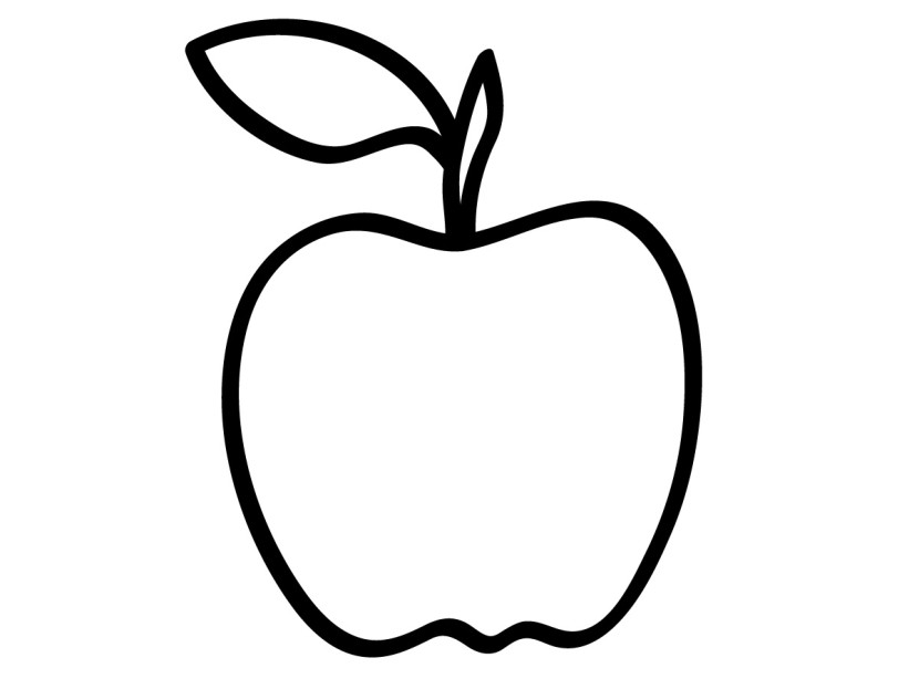 School apple clipart black and white