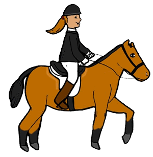 Girl horseback riding clipart