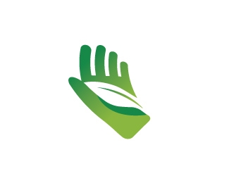 HandMeGreen leaf hand environment logo Designed by Veep | BrandCrowd