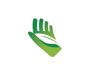 HandMeGreen leaf hand environment logo Designed by Veep | BrandCrowd