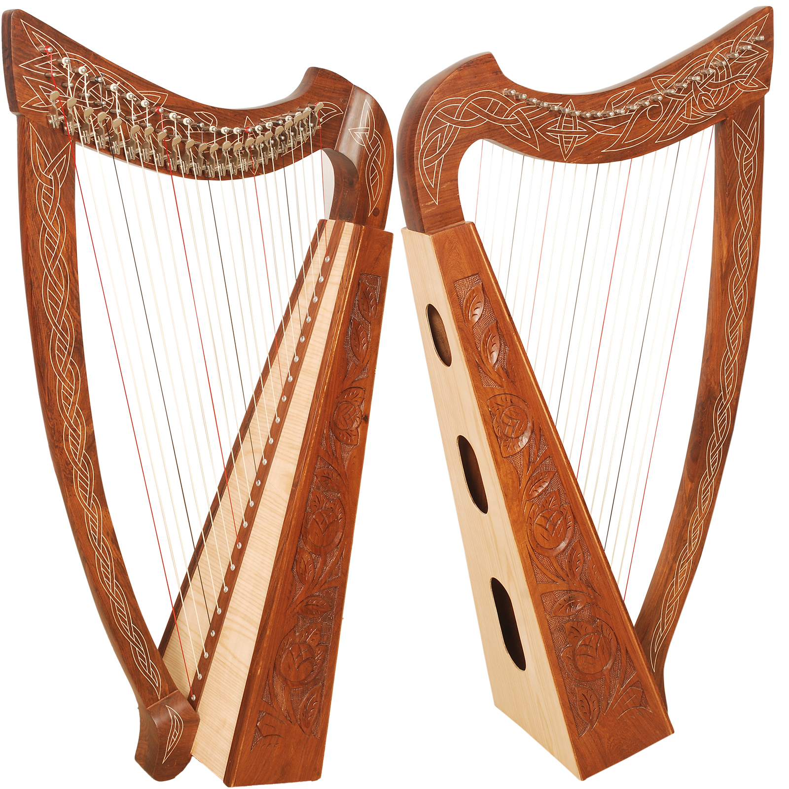 Rosewood Harp With Case and Learning Book, Lever Harp, Irish Harp ...