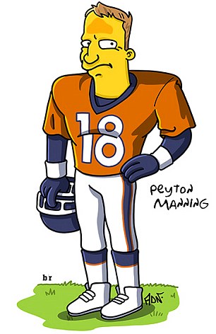 The Simpsons makeovers for NFL stars Jay Cutler, Peyton Manning ...