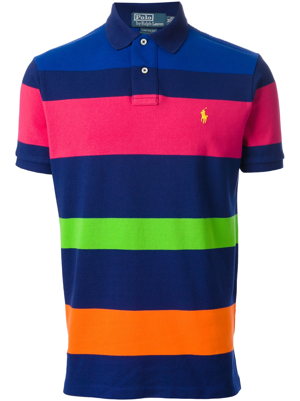 Polo ralph lauren Block Stripe Polo Shirt in Blue for Men | Lyst