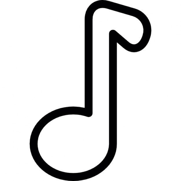 White musical note outline Icons | Free Download