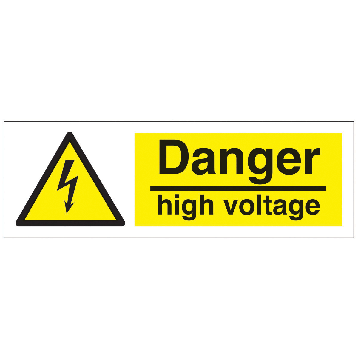 Horizontal Danger High Voltage Safety Sign - Hazard & Warning Sign ...