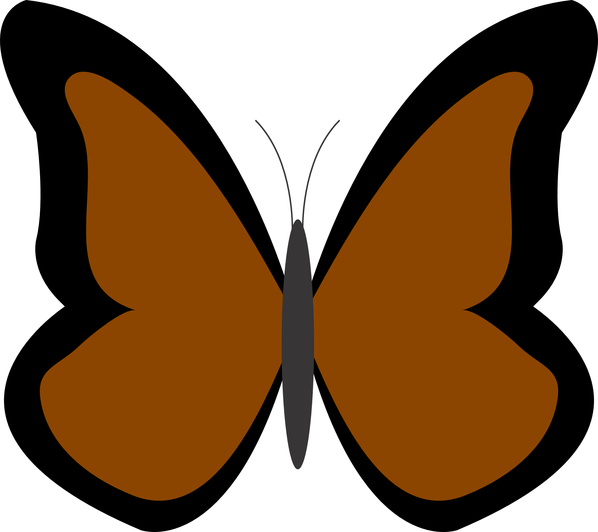 Simple orange butterfly clipart
