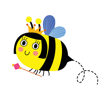 Clip Art Of A Queen Honey Bee Clip Art, Vector Images ...