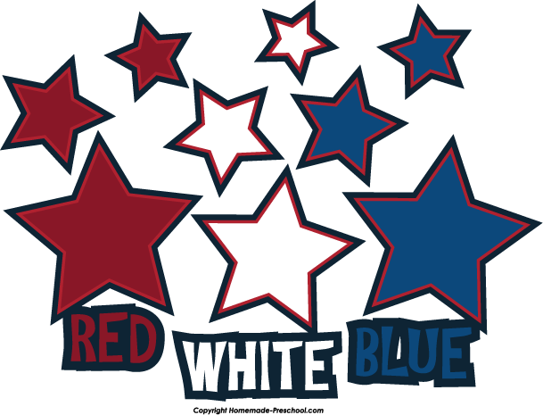 Red white blue stars clipart