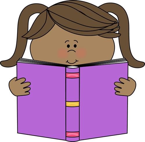 Student reading book clipart