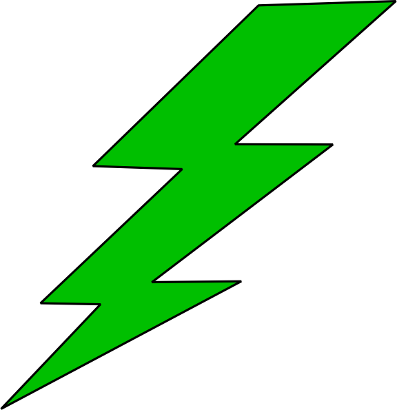 Lightning bolt green lighting bolt clip art at vector clip art ...