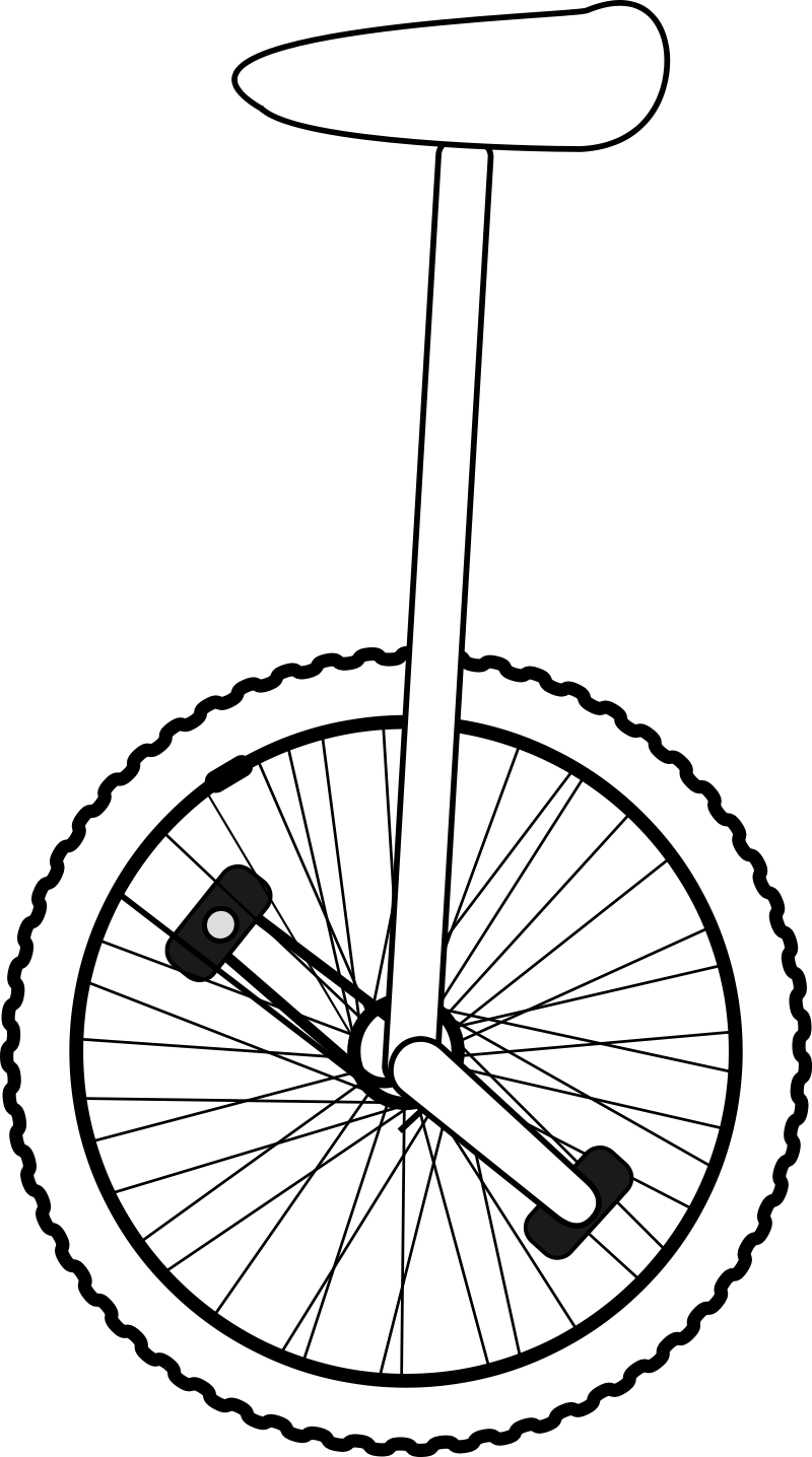Clipart - Unicycle Line Art