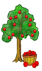 Apple Tree and Apple Baskets - Apple Tree Clip Art
