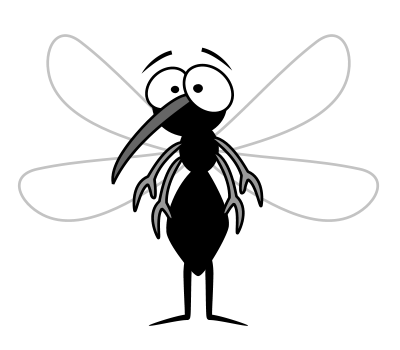Drawing a cartoon mosquito