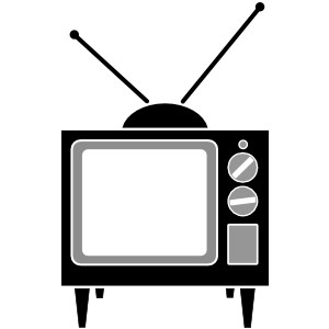 Tv clipart black and white