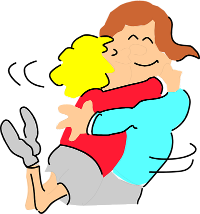 Cartoon People Hugging