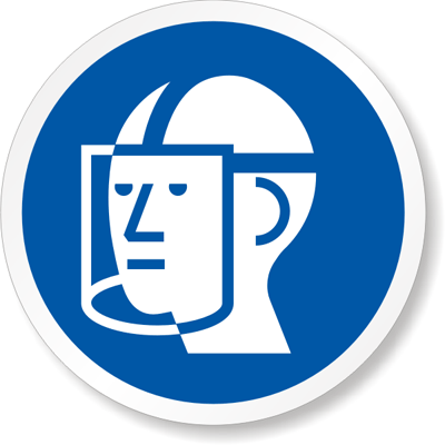 ISO M013 - Wear Face Shield Symbol Label, SKU: LB-0464