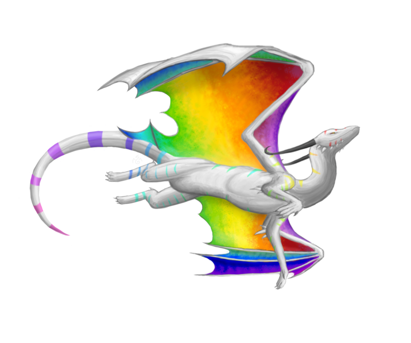 Lex Rainbow Dragon - Transparent by RheaRatite
