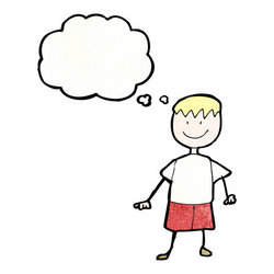 boy with a think bubble Colouring Pages