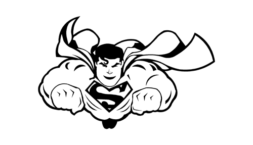 superman clipart black and white - photo #2