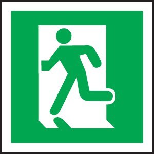 British Standard Fire Exit Sign - Running Man Symbol Left (Self ...