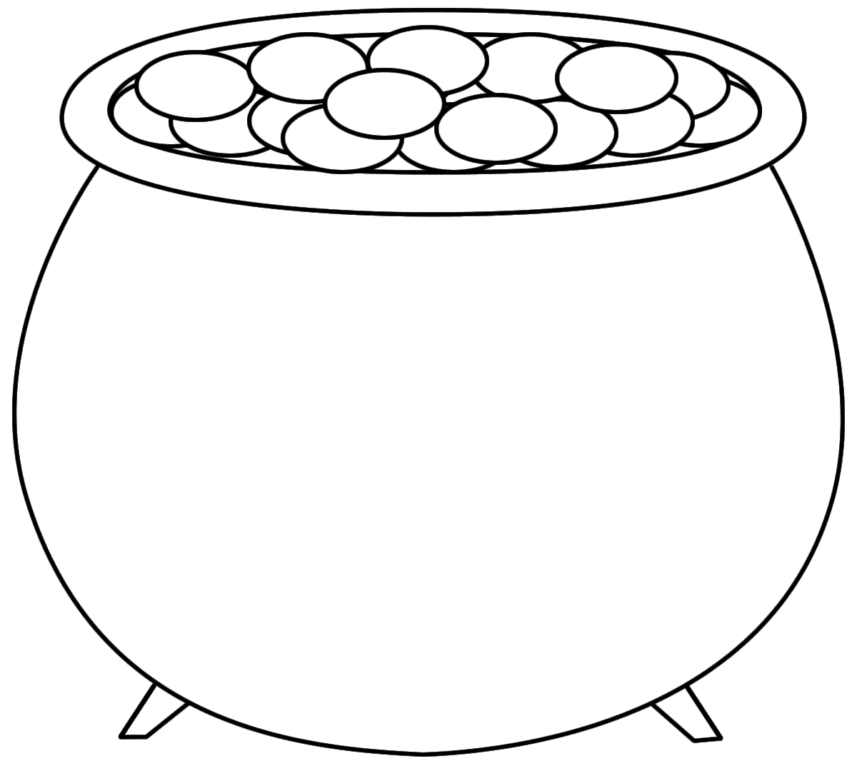 Rainbow Pot Of Gold Coloring Page - Free Clipart ...