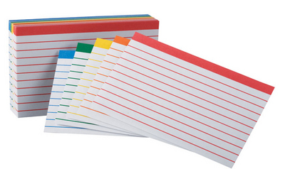 Golden West College Bookstore - COLOR CODED RULED 3x5 INDEX CARDS