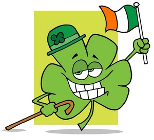 Free Irish Flag Clip Art Image - Cartoon Shamrock Waving the Irish ...