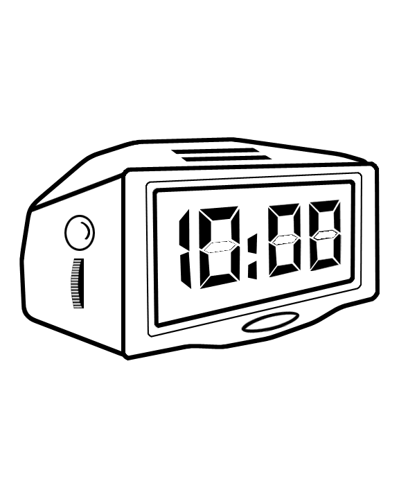 Digital alarm clock clipart