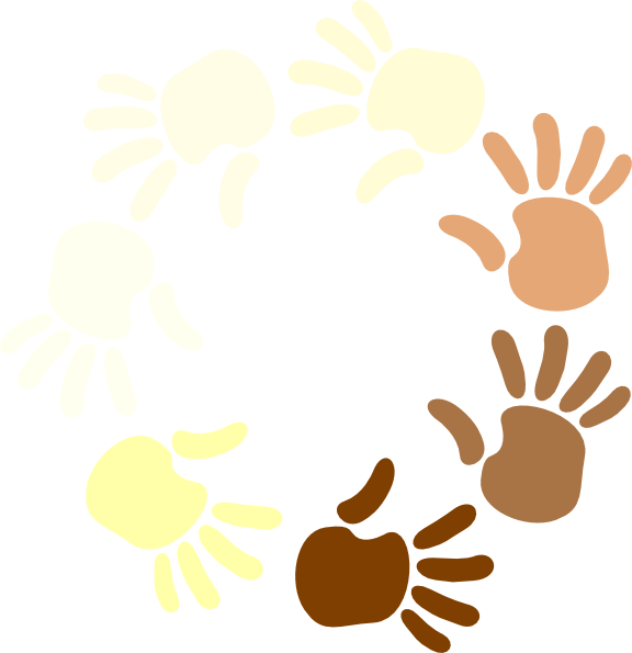 Circle Of Multicultural Hands Clip Art - vector clip ...