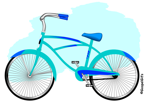 Original Free Christian Clip Art: Classic Blue Bicycle