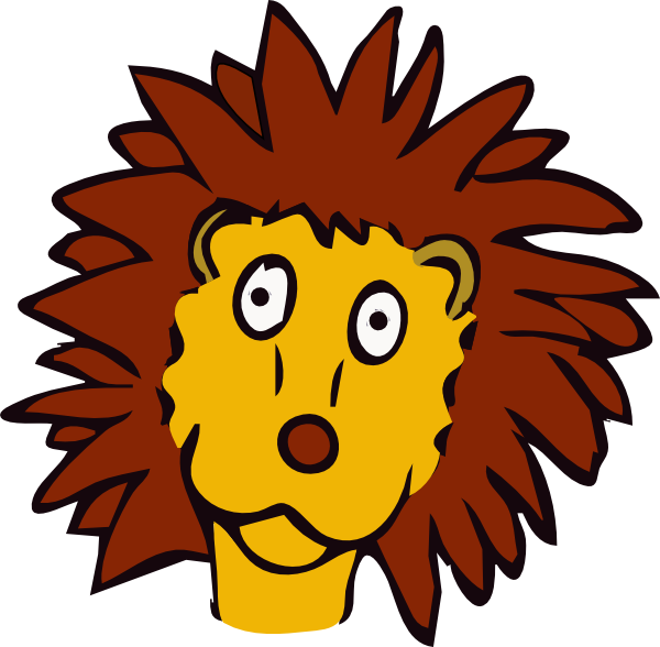 Funny Cartoon Lion About Happy Face