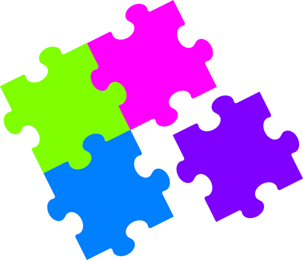 Puzzle pieces jigsaw color clipart
