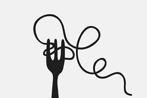Spaghetti fork logo ~ Icons on Creative Market