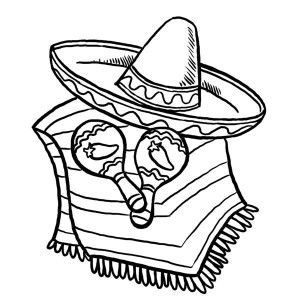 A Mexican Man Shaking Two Maracas at Mexican Fiesta Coloring Page ...