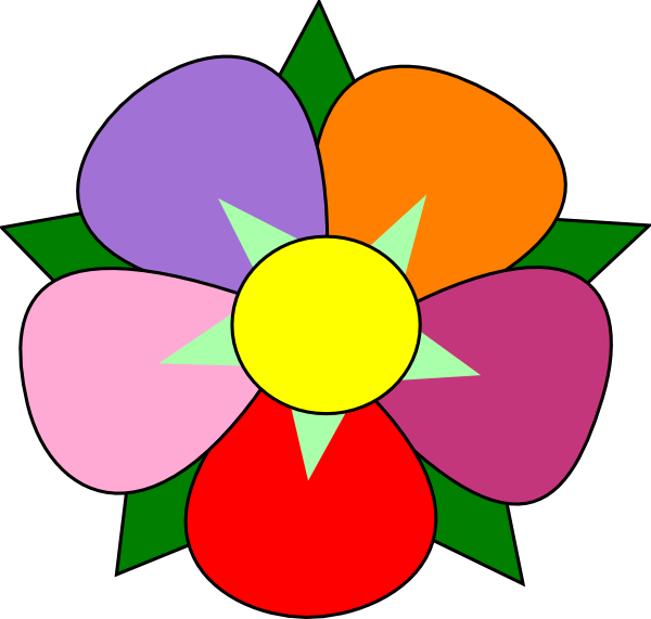 5 petal flower clipart