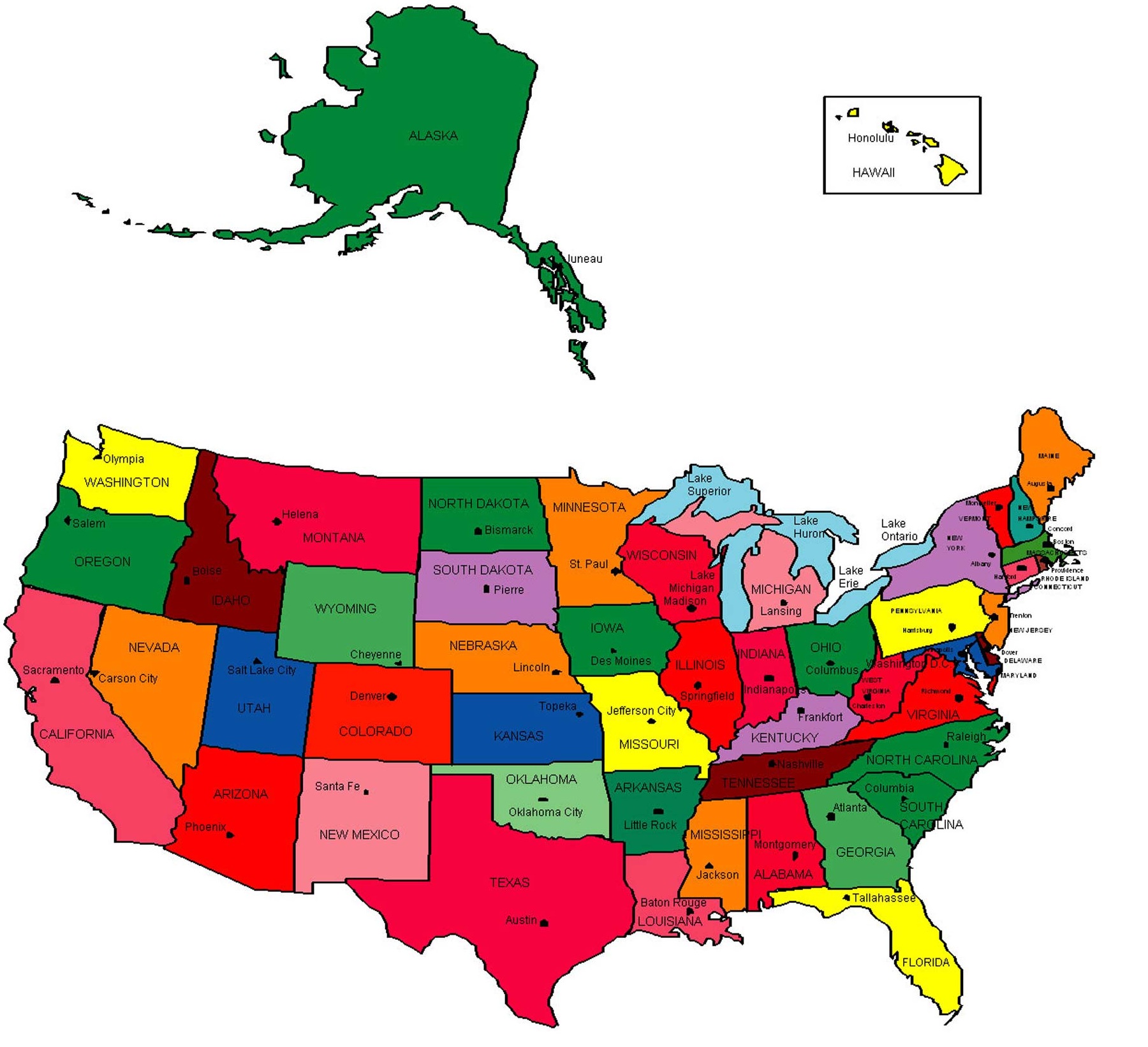 Geography Blog: Detailed map of United States