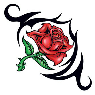 Tribal Rose With Thorns | TattooForAWeek Fake Tattoos Largest ...