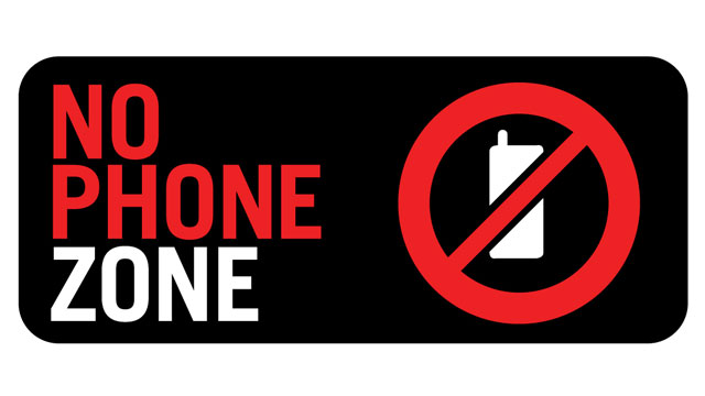Clipart of no cell phone zone
