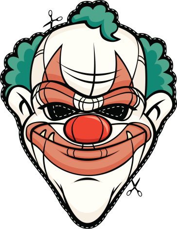 Cartoon Of The Creepy Clown Faces Clip Art, Vector Images ...