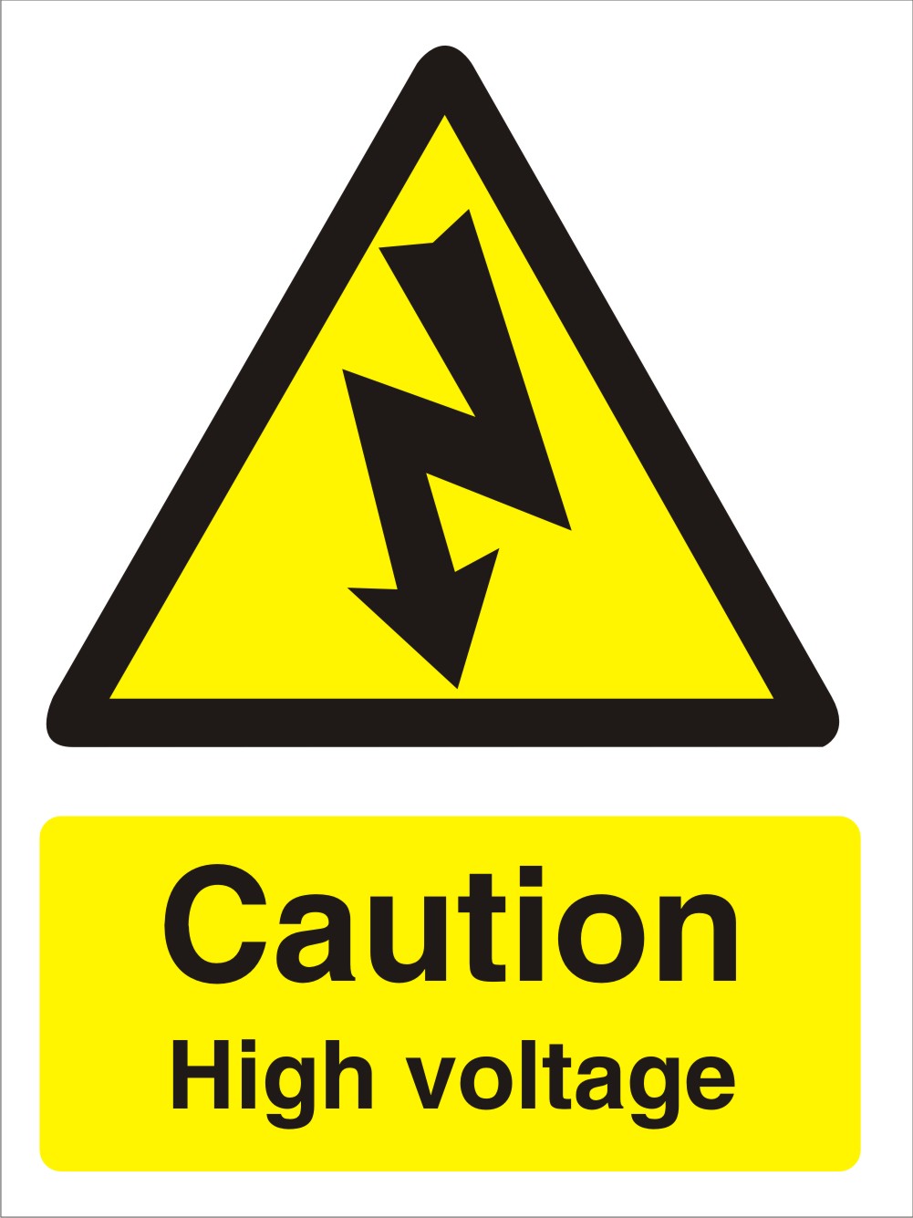 Caution high voltage safety sign - Safety Signs UK