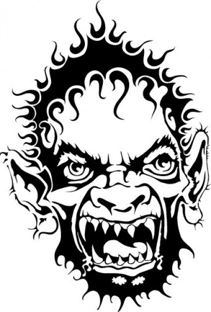 Horrible monster face vector clip art Vector | Free Download