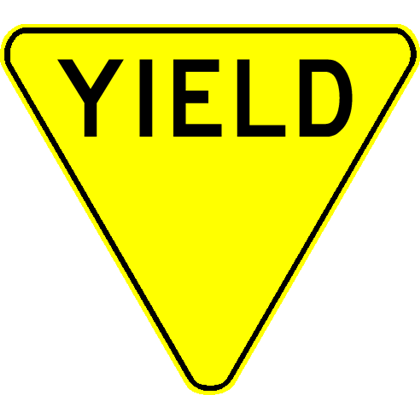 Yellow Yield Sign [Transparent] - ROBLOX