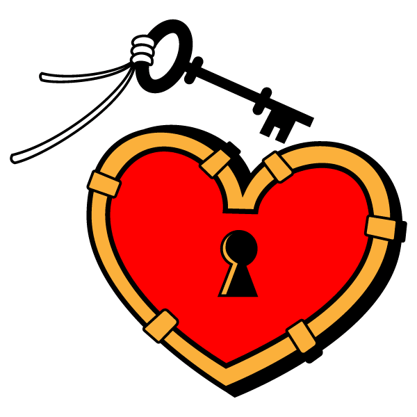Lock and key heart clipart