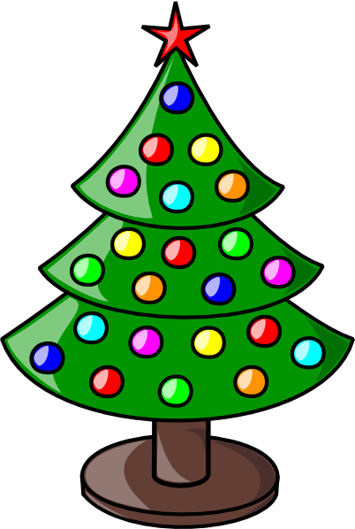 Free Small Colorful Christmas Tree Clip Art