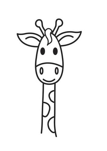 Giraffe head clipart black and white