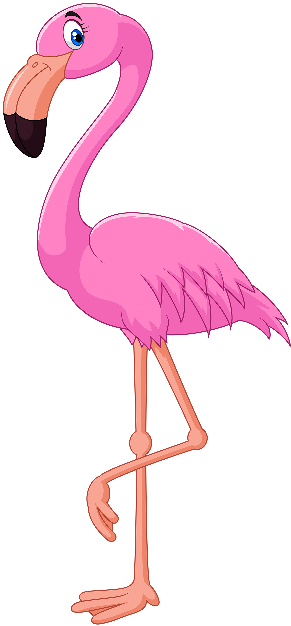 Flamingo head silhouette clipart