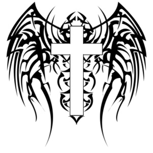 cross designs with wings wallpaper