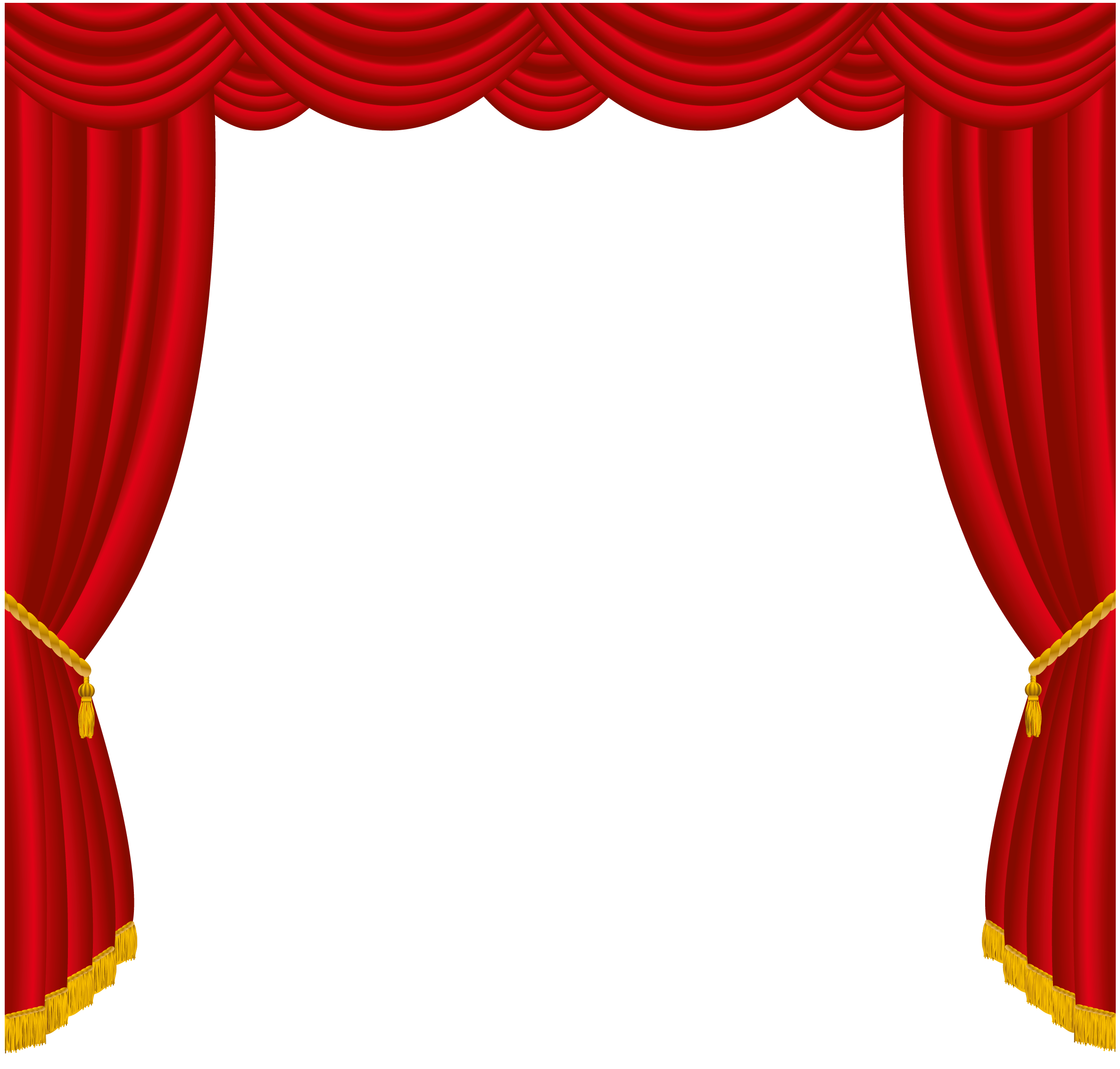 Transparent Red Curtains Decor PNG Clipart