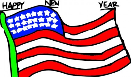 Happy New Year Us Flag clip art Vector clip art - Free vector for ...