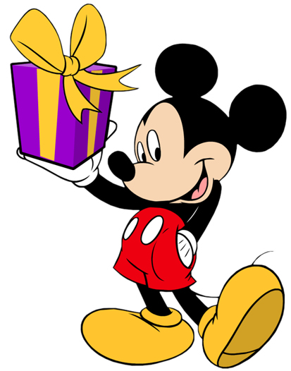 Disney Character Mickey Mouse Birthday Present Clipart
